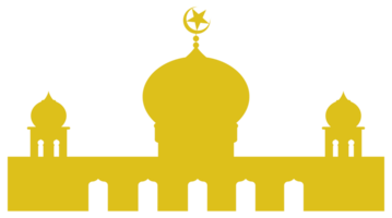 Mosque Silhouette, Flat Style. can use for Art Illustration, Decoration, Wallpaper, Background, Apps, Website, Logo Gram, Pictogram, Greeting Card or for Graphic Design Element. Format PNG