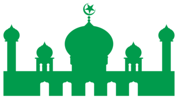 Mosque Silhouette, Flat Style. can use for Art Illustration, Decoration, Wallpaper, Background, Apps, Website, Logo Gram, Pictogram, Greeting Card or for Graphic Design Element. Format PNG