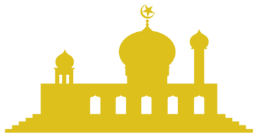 moskee silhouet, vlak stijl. kan gebruik voor kunst illustratie, decoratie, behang, achtergrond, appjes, website, logo gram, pictogram, groet kaart of voor grafisch ontwerp element. formaat PNG