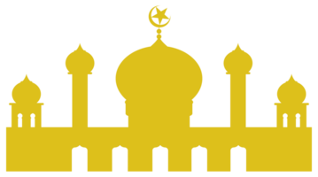 Mosque Silhouette, Flat Style. can use for Art Illustration, Decoration, Wallpaper, Background, Apps, Website, Logo Gram, Pictogram, Greeting Card or for Graphic Design Element. Format PNG