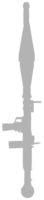 silhuett av de bazooka eller raket bärraket vapen, också känd som raket drivs granat eller rpg, platt stil, kan använda sig av för konst illustration, piktogram, hemsida, infographic eller grafisk design element png