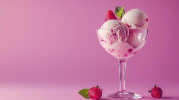 AI generated Savor the sophistication of ice cream presented in a stylish glass, the epitome of dessert elegance, Ai Generated. photo