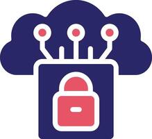 icono de vector de seguridad en la nube