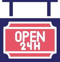 24 Hrs Open Vector Icon