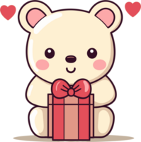 Teddy Bear with Gift Box png