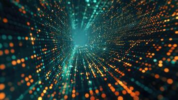 AI generated Digital grid abstract background with a matrix of digital data, Ai Generated. photo