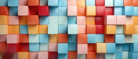 AI generated Abstract 3D gloss texture wall featuring bright geometric pastel colors, Ai Generated. photo