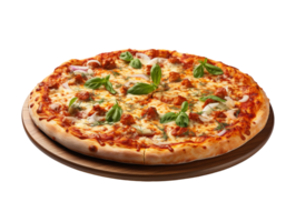 AI generated Delicious Italian pizza fastfood png photo