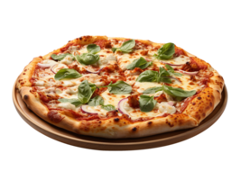 AI generated Delicious Italian pizza fastfood png photo