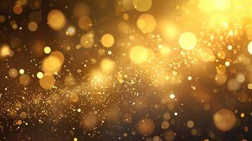 AI generated Golden twinkle abstract backdrop, AI Generated. photo