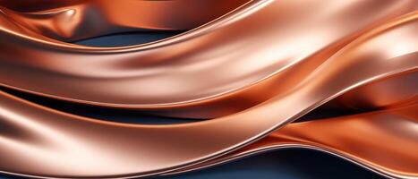 AI generated A captivating abstract banner background featuring the luxurious texture of copper, perfect for adding elegance to your projects, Ai Generated. photo