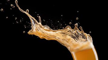 AI generated A glass of beer with a splash coming out of it, Ai Generated photo