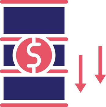 Oil Price Decrease Vector Icon