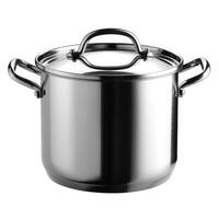 AI generated Stainless steel cooking stock pot isolated on white, ideal for kitchen designs, Ai Generated. photo