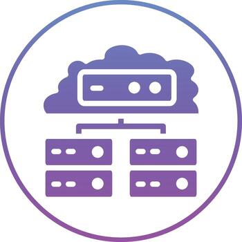 icono de vector de base de datos en la nube