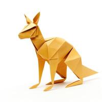 ai generado vistoso origami canguro, único papel polígono obra de arte, ideal mascota concepto, ai generado foto