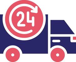 24 Hours Delivery Vector Icon