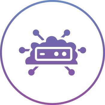 icono de vector de red de nube