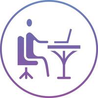 Working on Computer Vector Icon