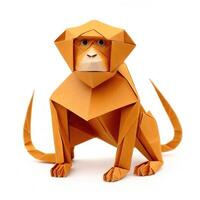 AI generated Colorful Origami monkey, Unique Paper Polygon Artwork, Ideal Pet Concept, Ai Generated photo