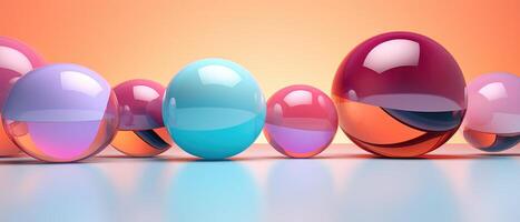 AI generated Emerging new colors in a captivating abstract of colors and spheres, Ai Generated photo