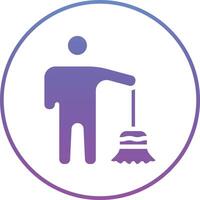 Man Sweeping Floor Vector Icon