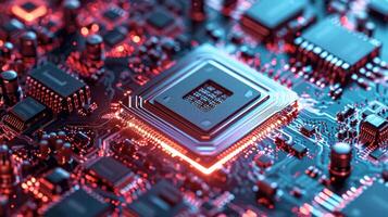 AI generated Highly advanced artificial intelligence microprocessor, core of modern tech, Ai Generated photo