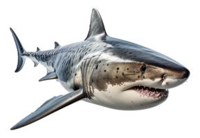 AI generated shark portrait illustration, generative ai png