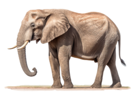 AI generated portrait of adult elephant with side view isolated on transparent background, generative ai png