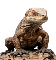 AI generated Komodo dragon portrait with transparent background, generative ai png