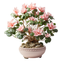 AI generated Pink rose ornamental plant on a transparent background, generative ai png