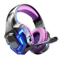 AI generated modern design headset with transparent background, generative ai png