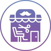 icono de vector de tienda de peluquero