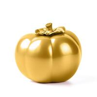 AI generated A solid gold persimmon against a white background, radiating luxury, Ai Generated photo