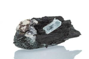 macro mineral stone aquamarine on a white background photo