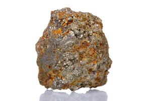 macro mineral stone Arsenopyrite on a white background photo