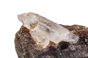 macro mineral stone quartz chloride on a white background photo