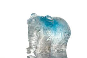 beautiful statuette elephant from the mineral topaz on a white background photo