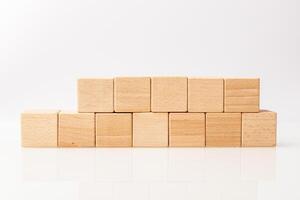 wooden cubes on a white background photo