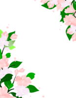 vår blommig gren blommor ram gräns. botanisk trädgård bakgrund. png