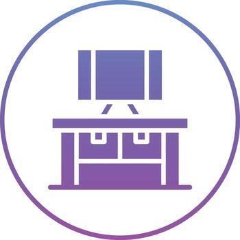 icono de vector de mesa de computadora
