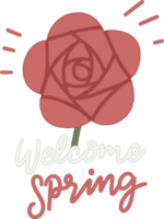Welcome spring flowers illustration png