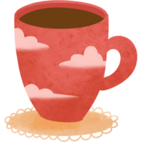 Chocolate warm drink in a glass illustration png
