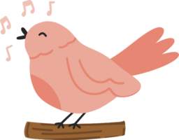 Spring bird song on a branch illustration png