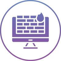 Computer Firewall Vector Icon