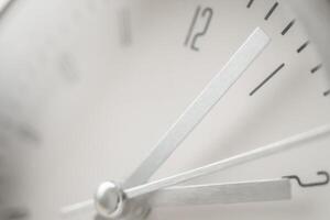 close up of silver metal clock photo