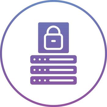 base de datos bloquear vector icono