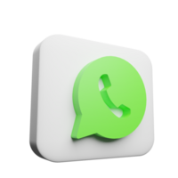 whatsapp logo icono aislado en transparente antecedentes 3d hacer png