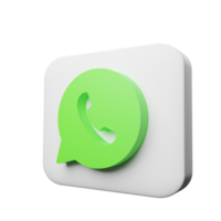 whatsapp logo icon isolated on transparent background 3d render png