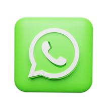 whatsapp logo icon isolated on transparent background 3d render png